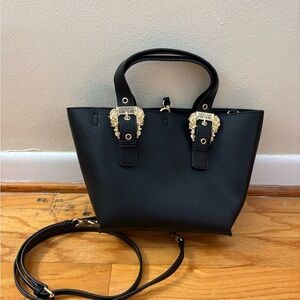 Versace Black Purse with Gold Accents